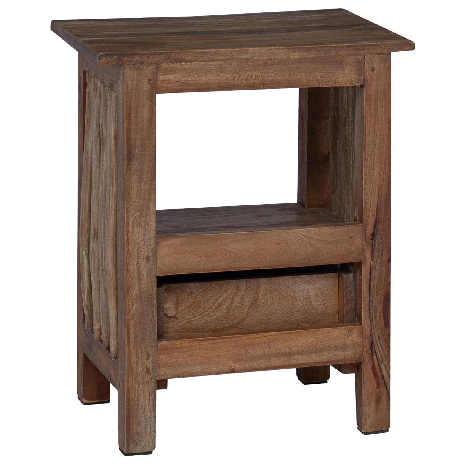 Comodino Marrone 30 x 30 x 47 cm Legno Recuperato Massello
