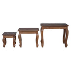 Tavolo Nesting 3 pcs Marrone Legno massello di mogano