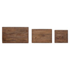 Tavolo Nesting 3 pcs Marrone Legno massello di mogano
