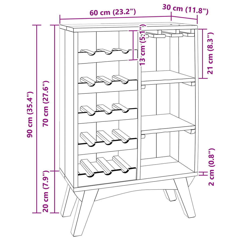 Scaffale Marrone 60 x 30 x 90 cm Legno Recuperato Massello