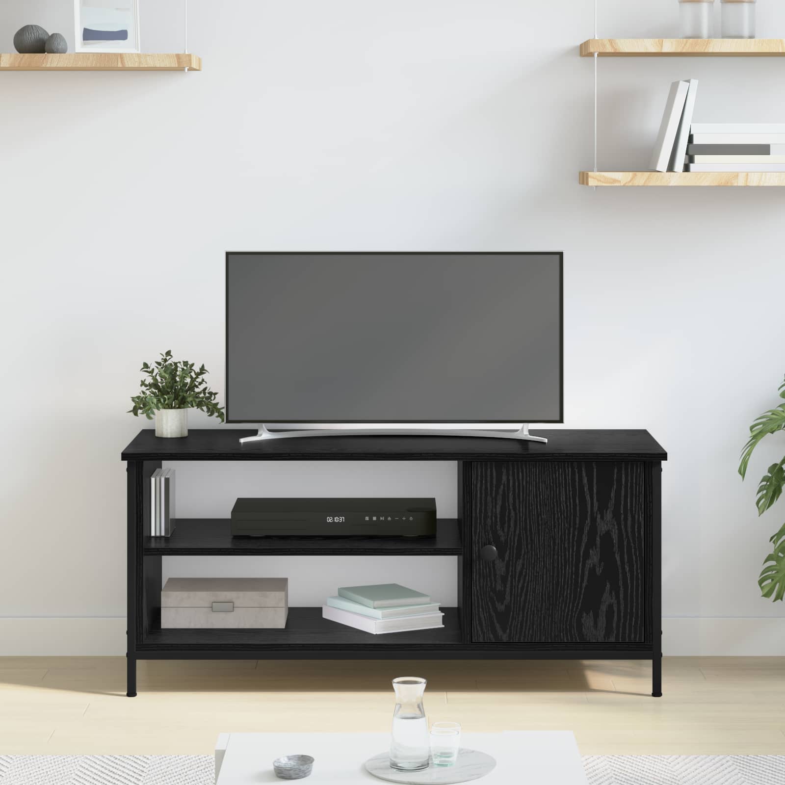 Mobile TV Rovere Nero 100 x 40 x 45 cm Legno multistrato
