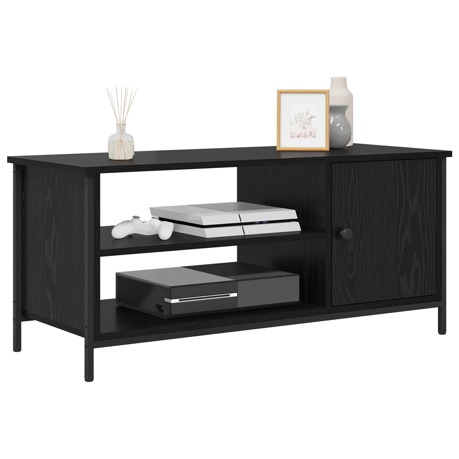 Mobile TV Rovere Nero 100 x 40 x 45 cm Legno multistrato