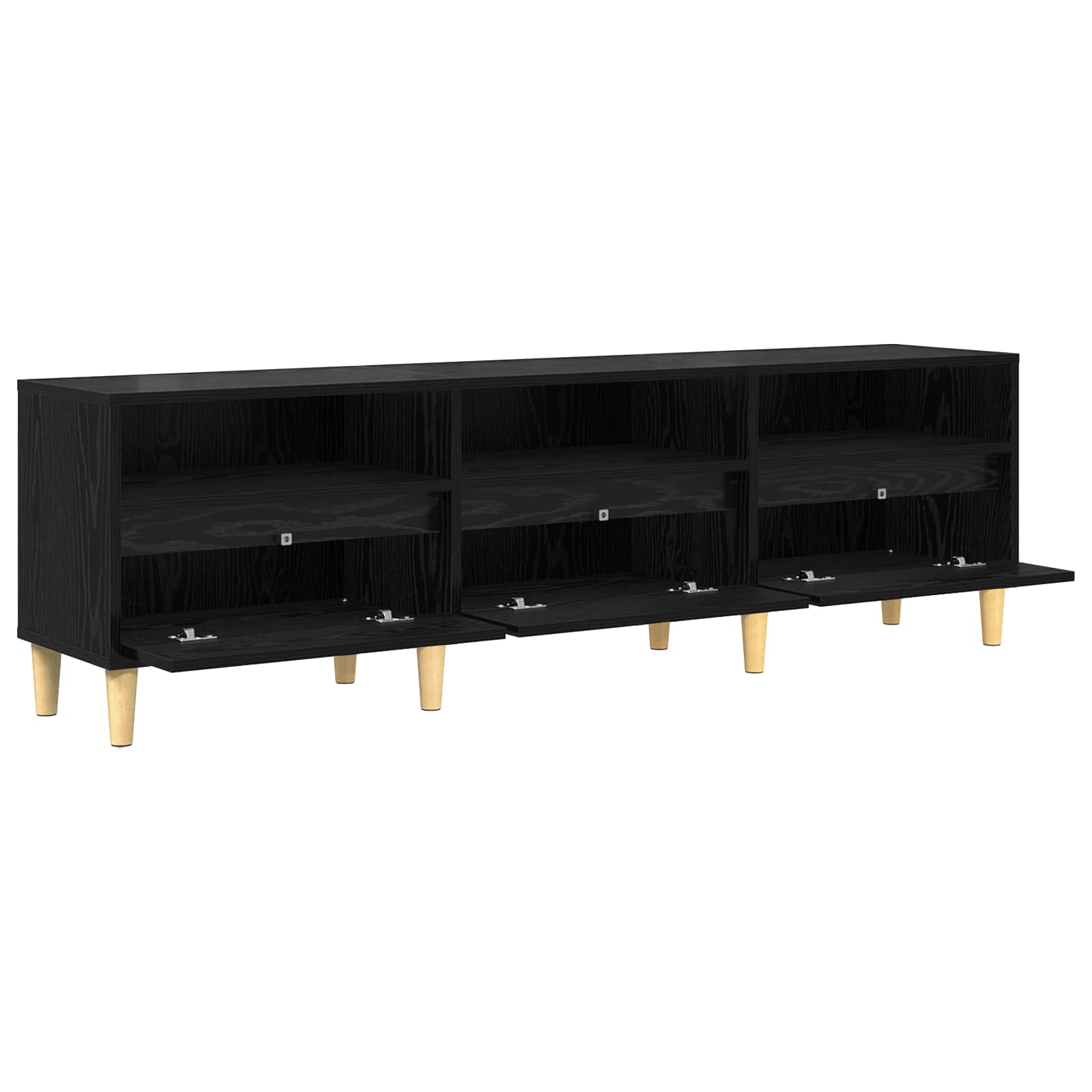 Mobile TV Rovere Nero 150 x 30 x 45 cm Legno multistrato