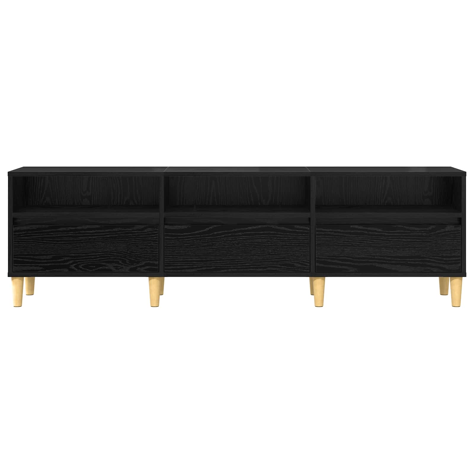 Mobile TV Rovere Nero 150 x 30 x 45 cm Legno multistrato