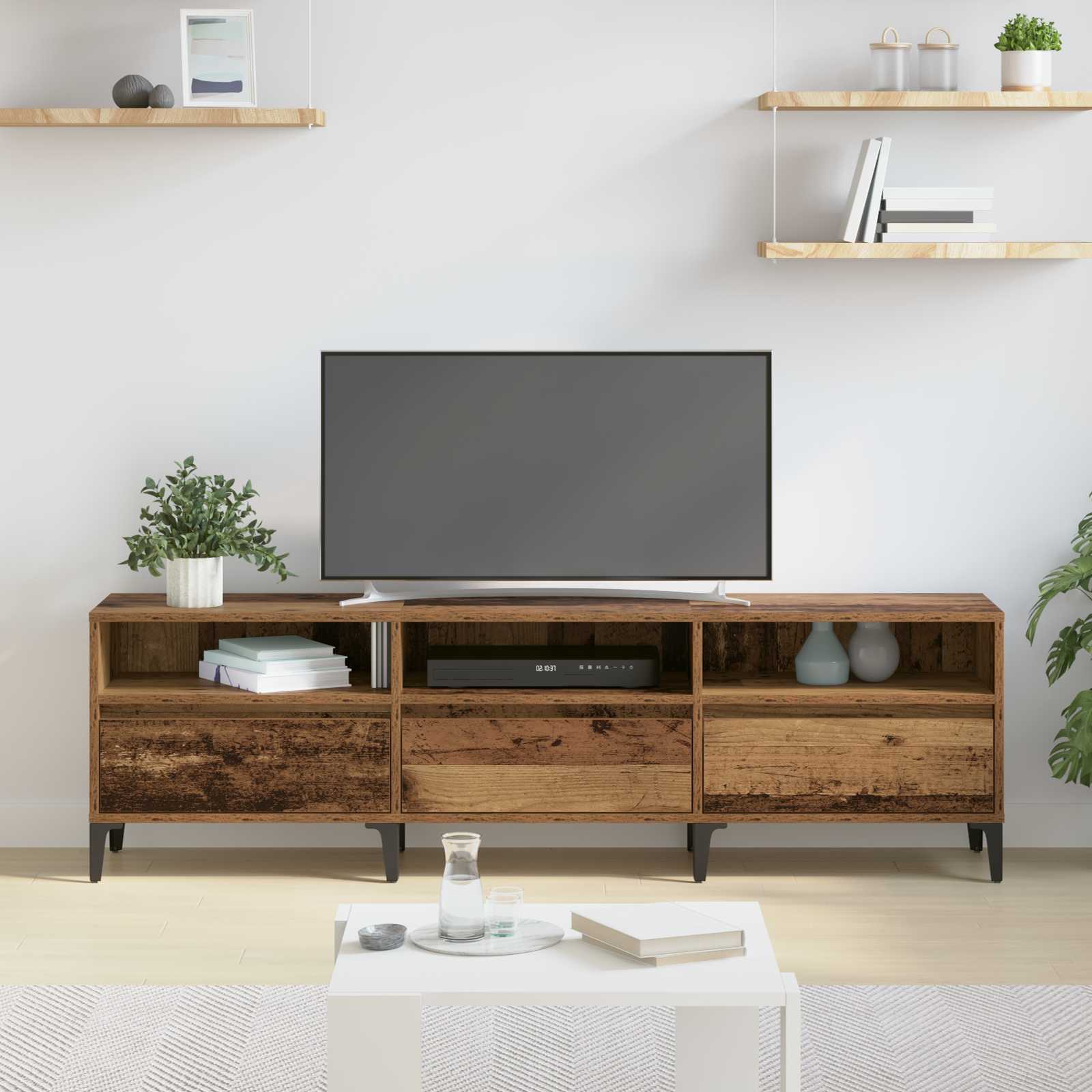 Mobile TV con cassetto Legno vecchio 150 x 30 x 45 cm