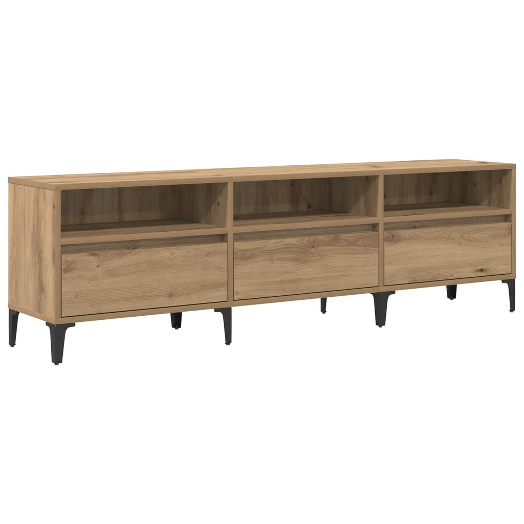 Mobile TV con cassetto Rovere artigianale 150 x 30 x 45 cm