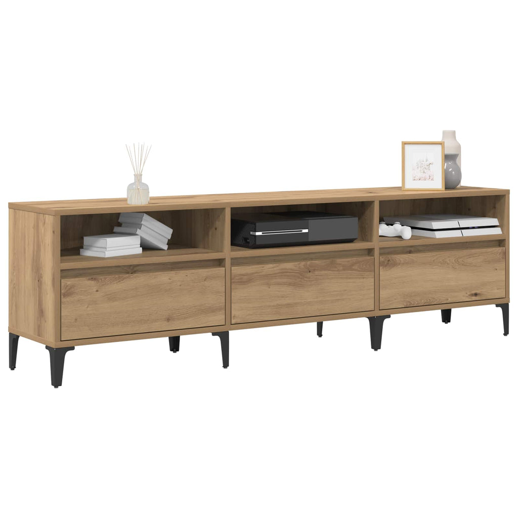 Mobile TV con cassetto Rovere artigianale 150 x 30 x 45 cm