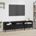 Mobile TV con cassetto Rovere Nero 150 x 30 x 45 cm