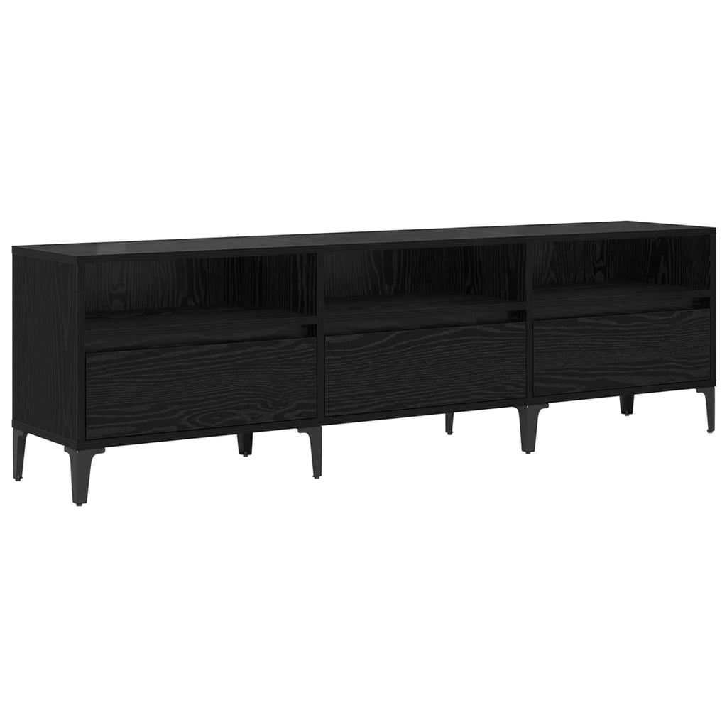 Mobile TV con cassetto Rovere Nero 150 x 30 x 45 cm
