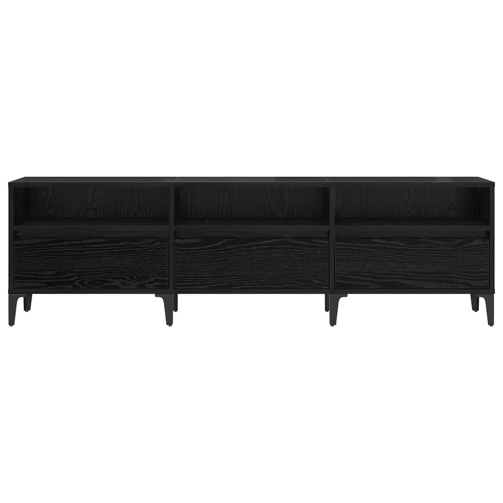 Mobile TV con cassetto Rovere Nero 150 x 30 x 45 cm