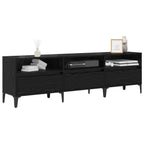 Mobile TV con cassetto Rovere Nero 150 x 30 x 45 cm