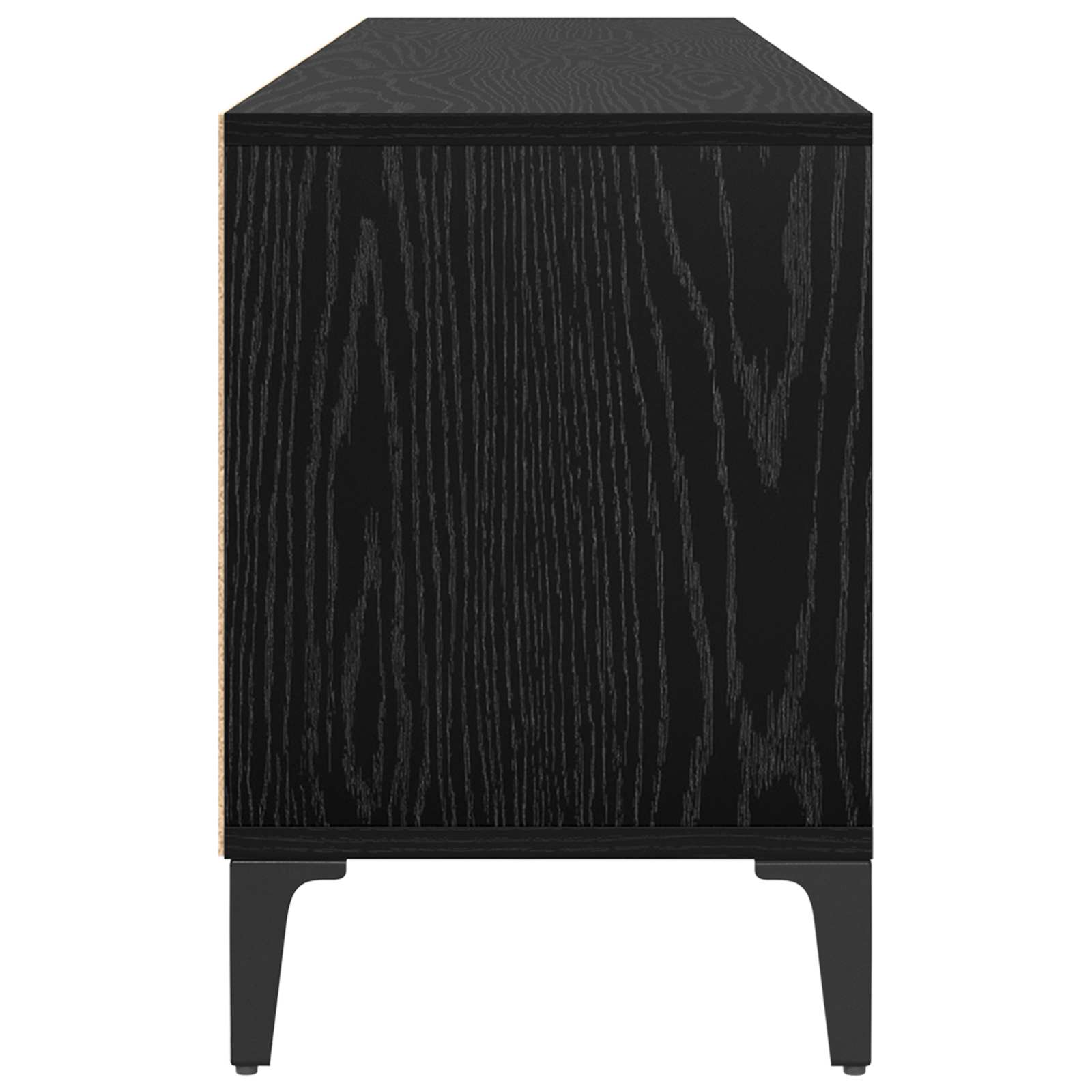 Mobile TV con cassetto Rovere Nero 150 x 30 x 45 cm