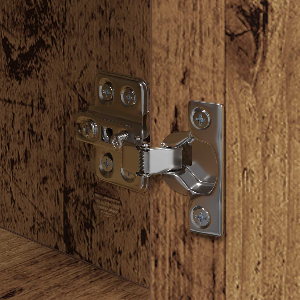 Armadio da Notte con cassetto Legno antico Legno multistrato