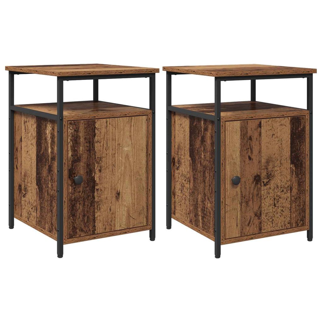 Armadio da Notte 2 pcs Legno antico Legno multistrato