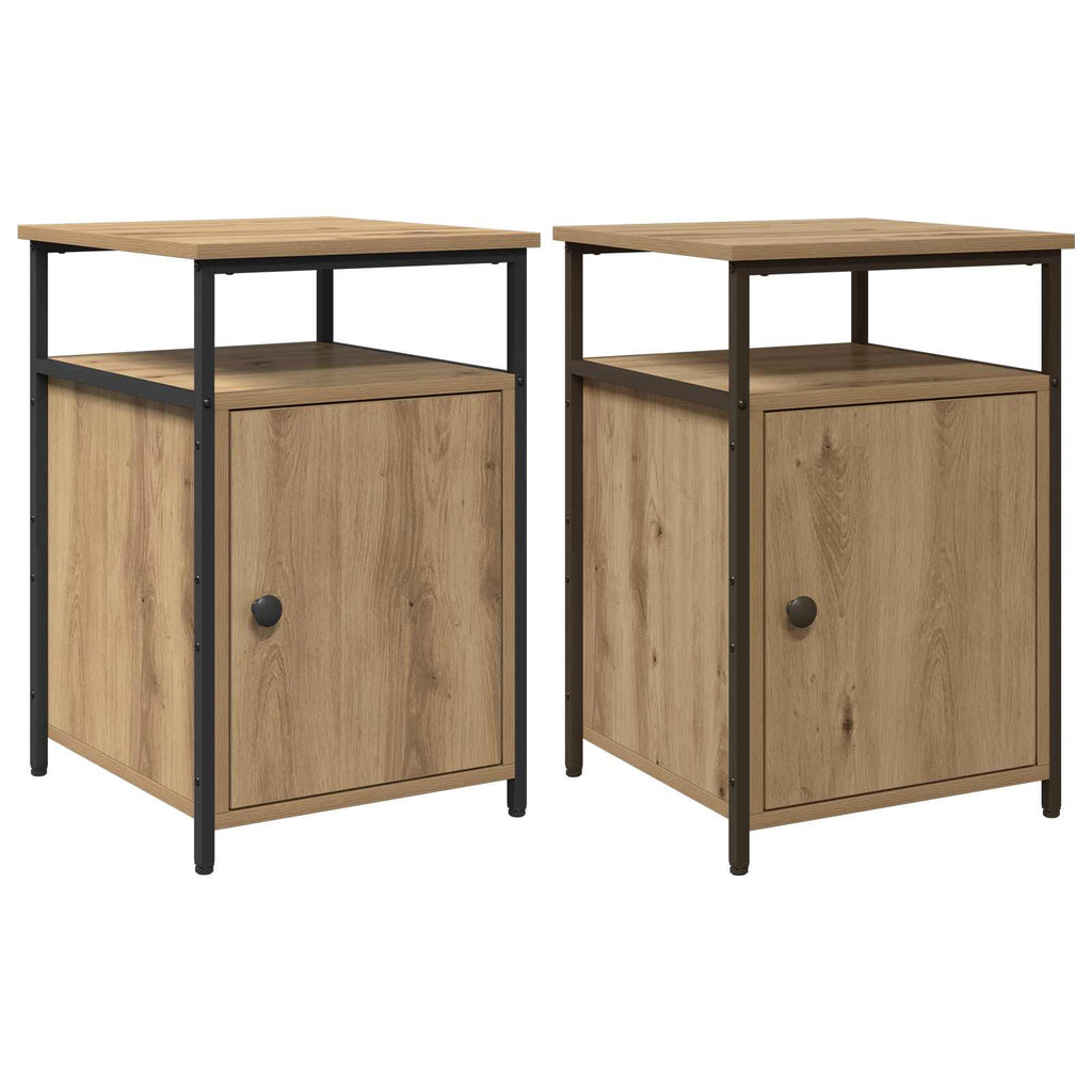 Armadio da Notte 2 pcs rovere artigianale Legno multistrato