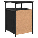 Armadio da Notte con cassetto Rovere nero Legno multistrato
