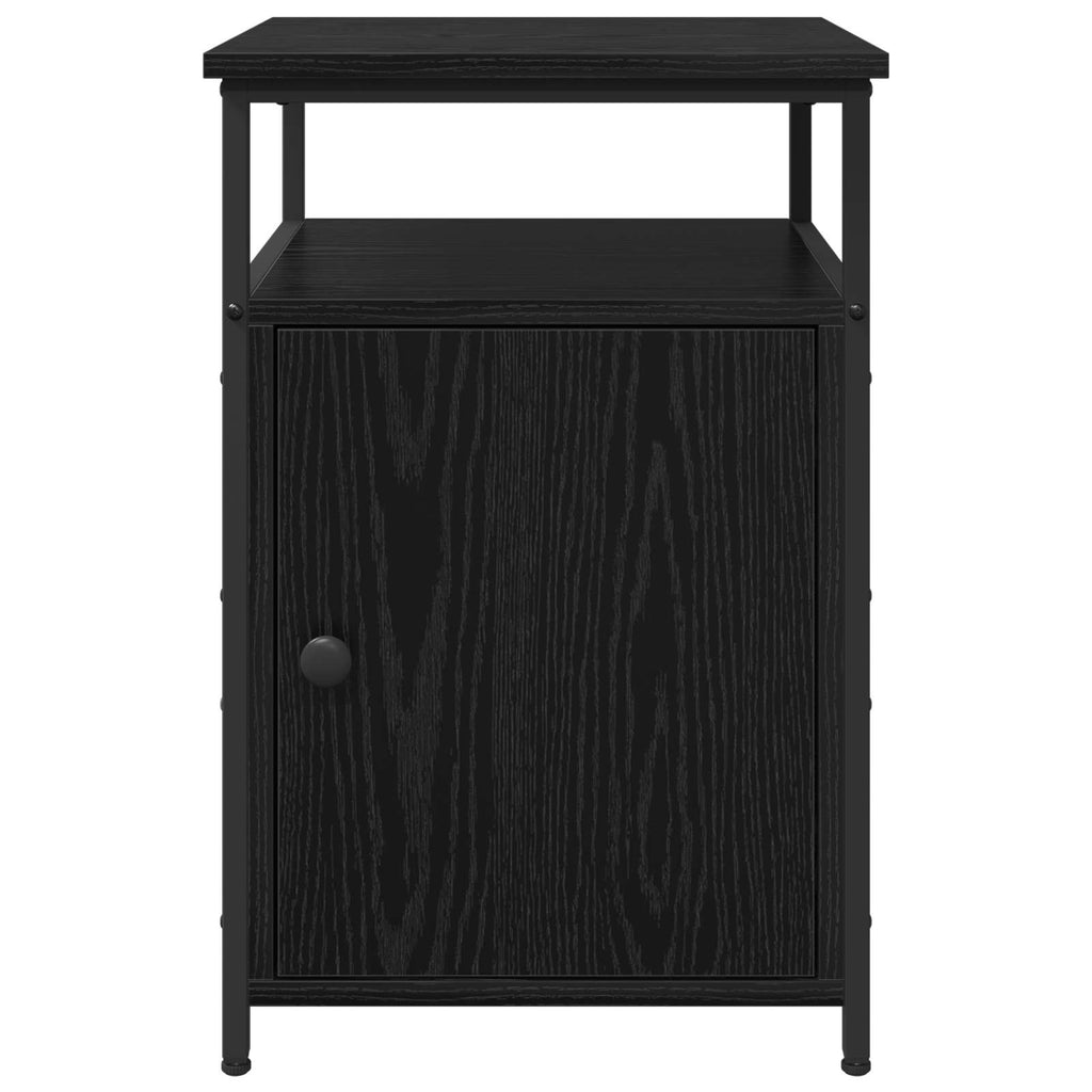 Armadio da Notte con cassetto Rovere nero Legno multistrato