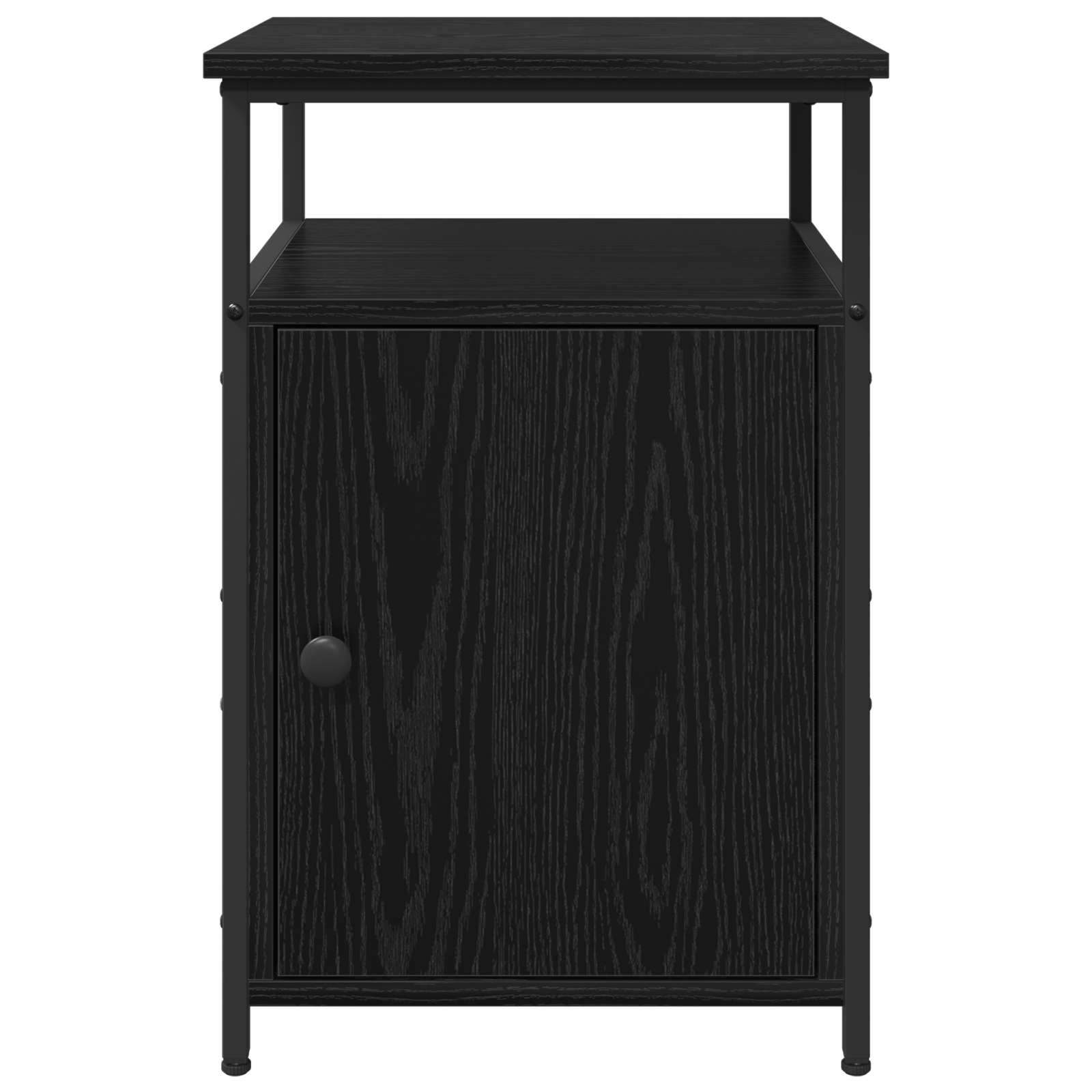 Armadio da Notte con cassetto Rovere nero Legno multistrato