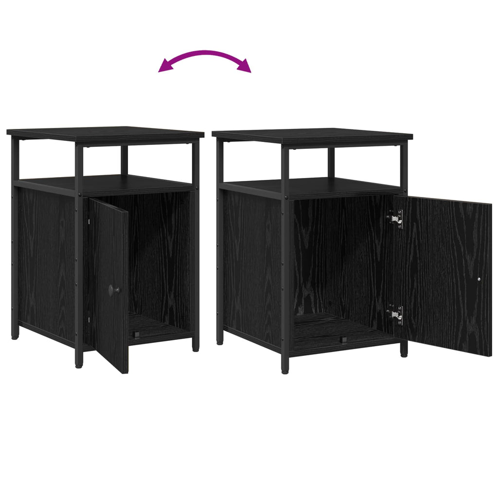 Armadio da Notte con cassetto Rovere nero Legno multistrato