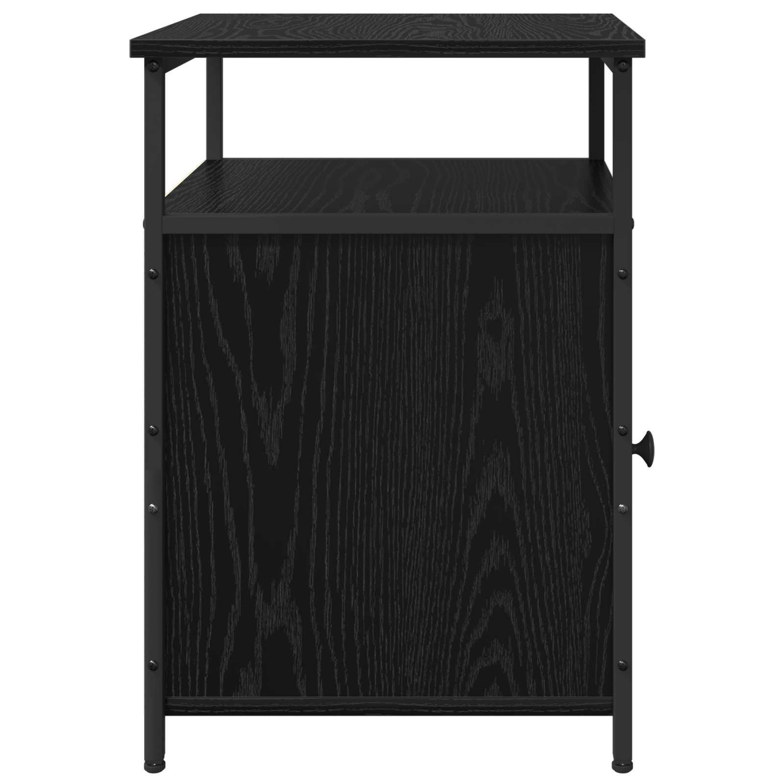 Armadio da Notte con cassetto Rovere nero Legno multistrato