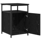 Armadio da Notte 2 pcs Rovere nero Legno multistrato