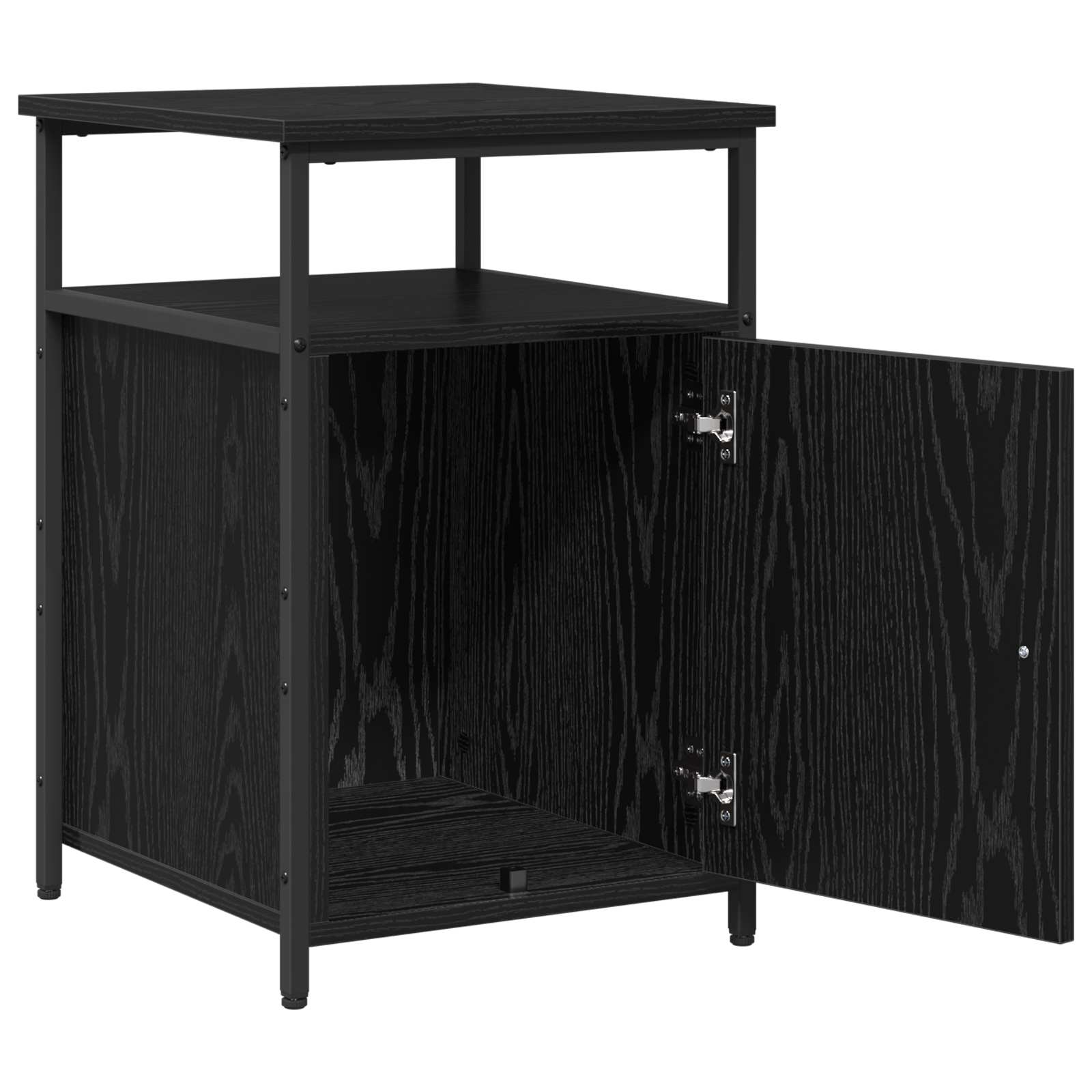 Armadio da Notte 2 pcs Rovere nero Legno multistrato