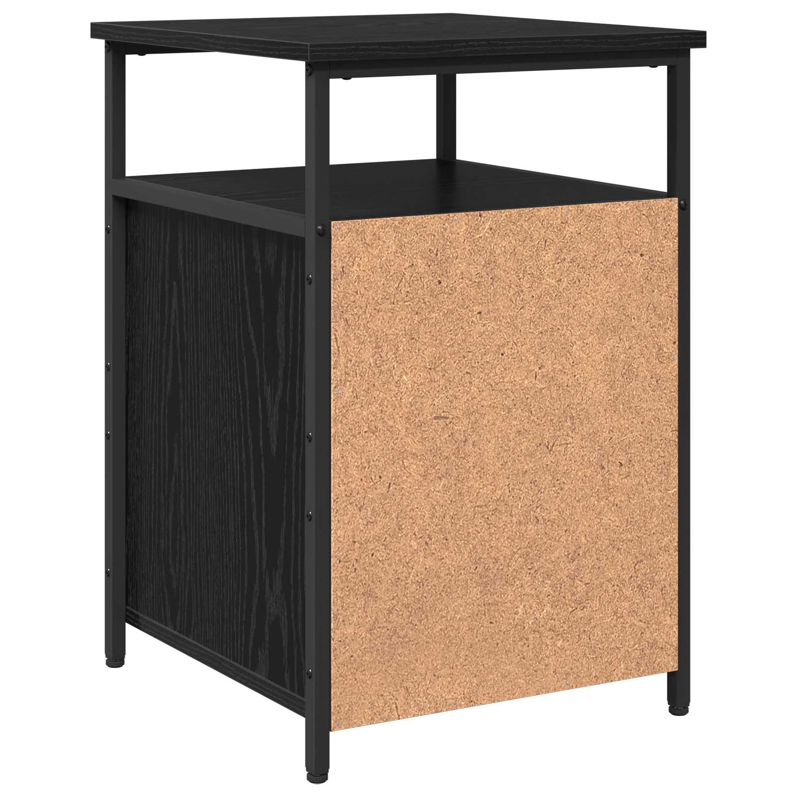 Armadio da Notte 2 pcs Rovere nero Legno multistrato