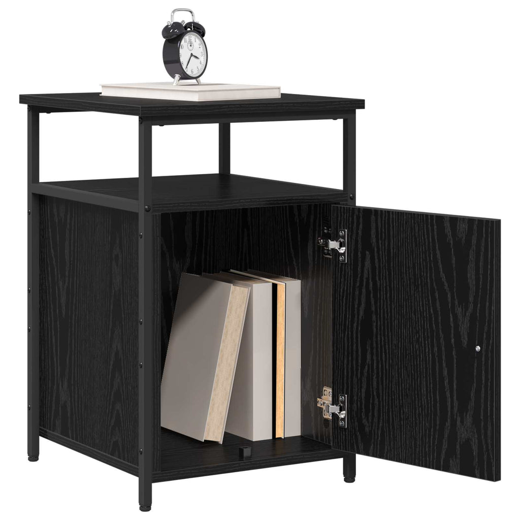 Armadio da Notte 2 pcs Rovere nero Legno multistrato