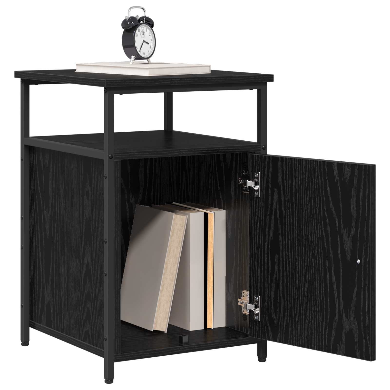 Armadio da Notte 2 pcs Rovere nero Legno multistrato
