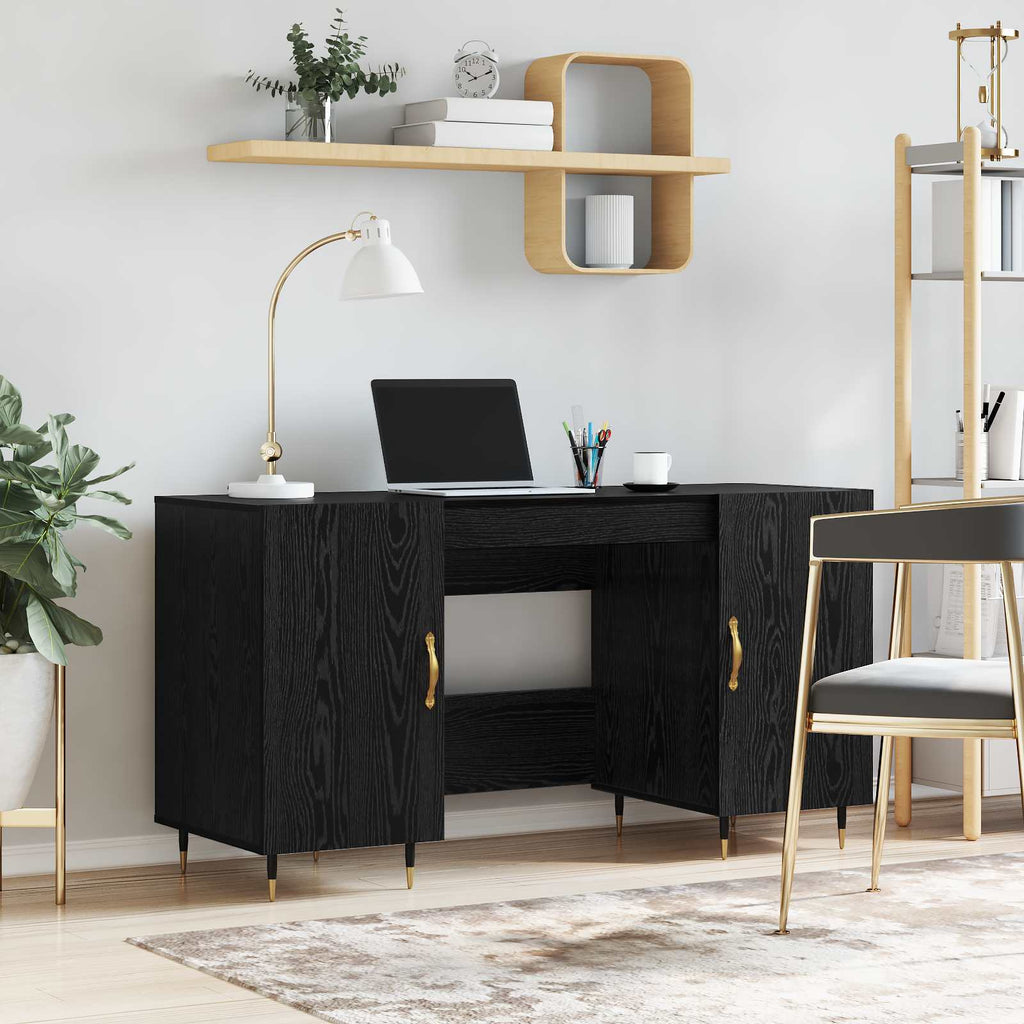 Scrivania Rovere nero 140 x 50 x 75 cm Legno multistrato