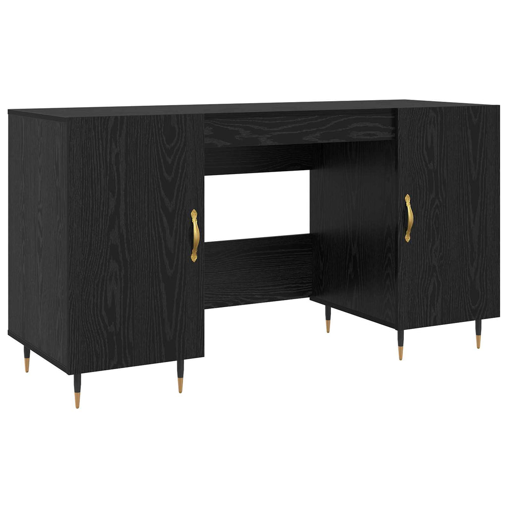 Scrivania Rovere nero 140 x 50 x 75 cm Legno multistrato