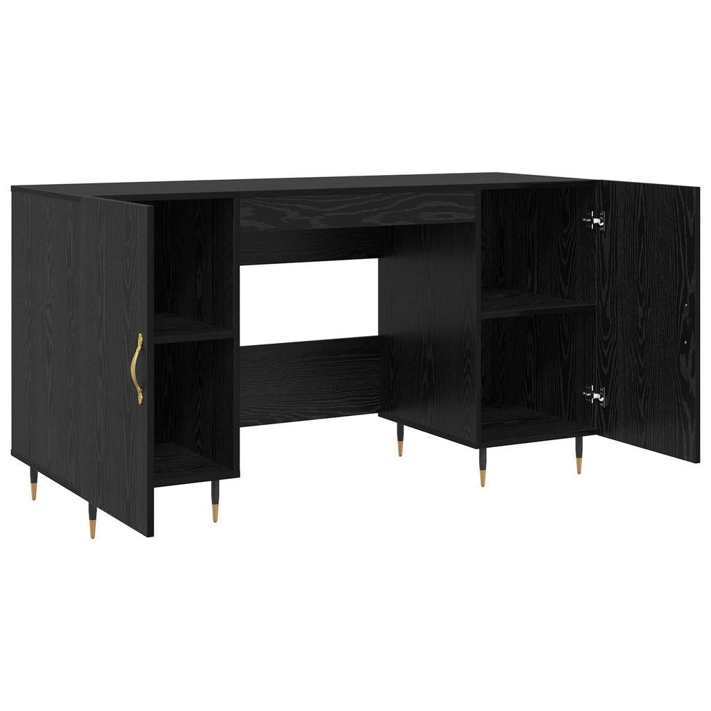 Scrivania Rovere nero 140 x 50 x 75 cm Legno multistrato