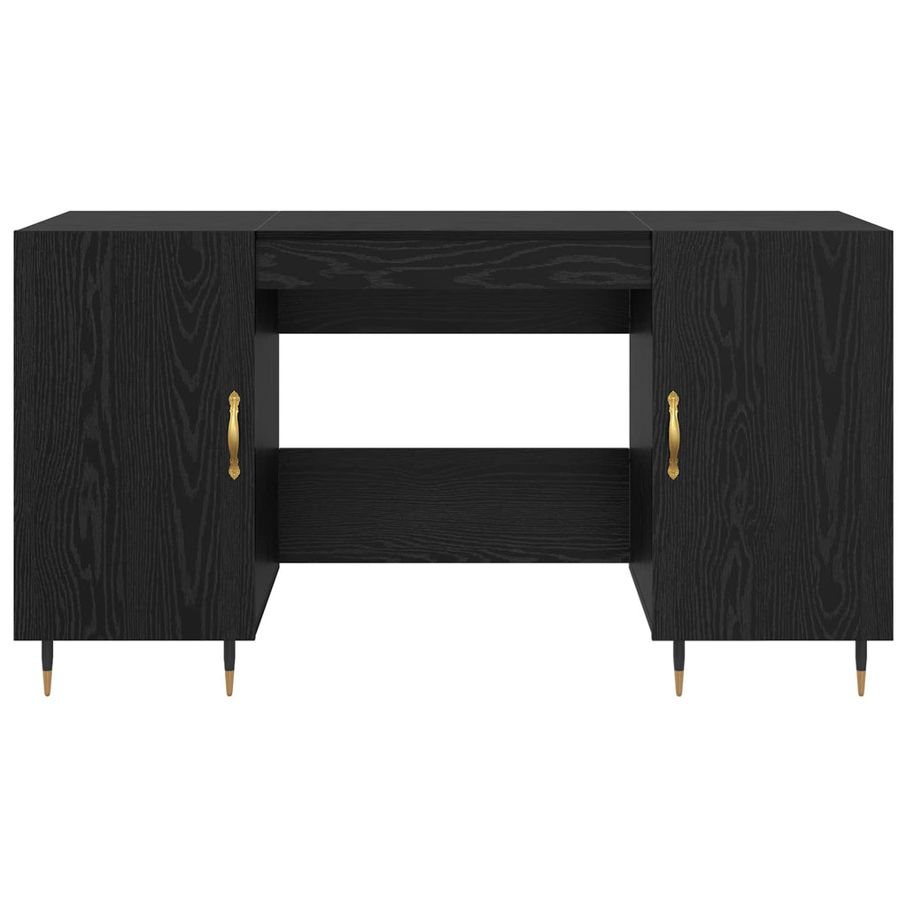 Scrivania Rovere nero 140 x 50 x 75 cm Legno multistrato