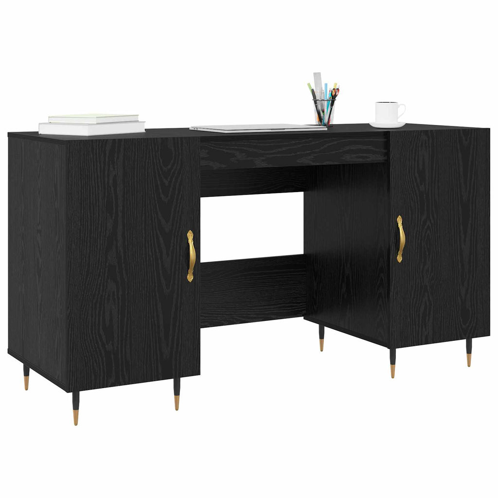 Scrivania Rovere nero 140 x 50 x 75 cm Legno multistrato