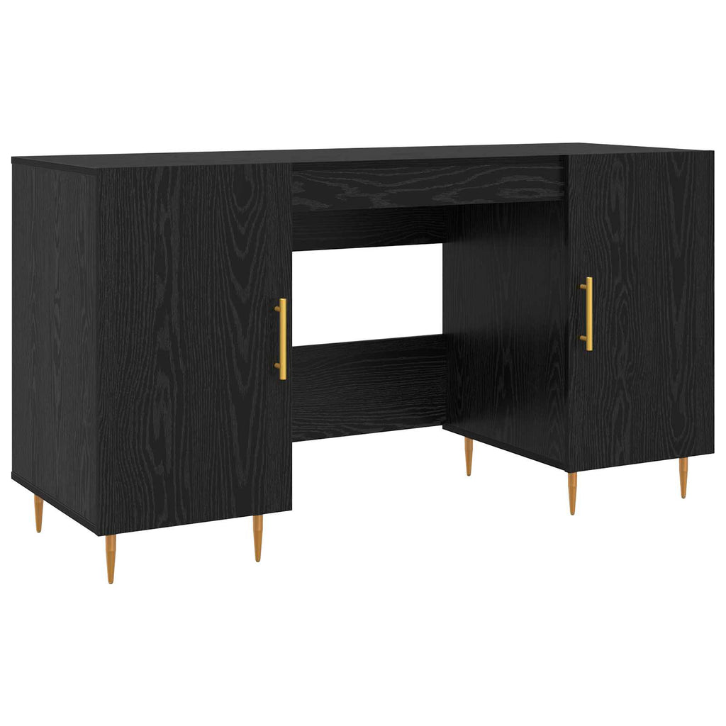 Scrivania Rovere nero 140 x 50 x 75 cm Legno multistrato