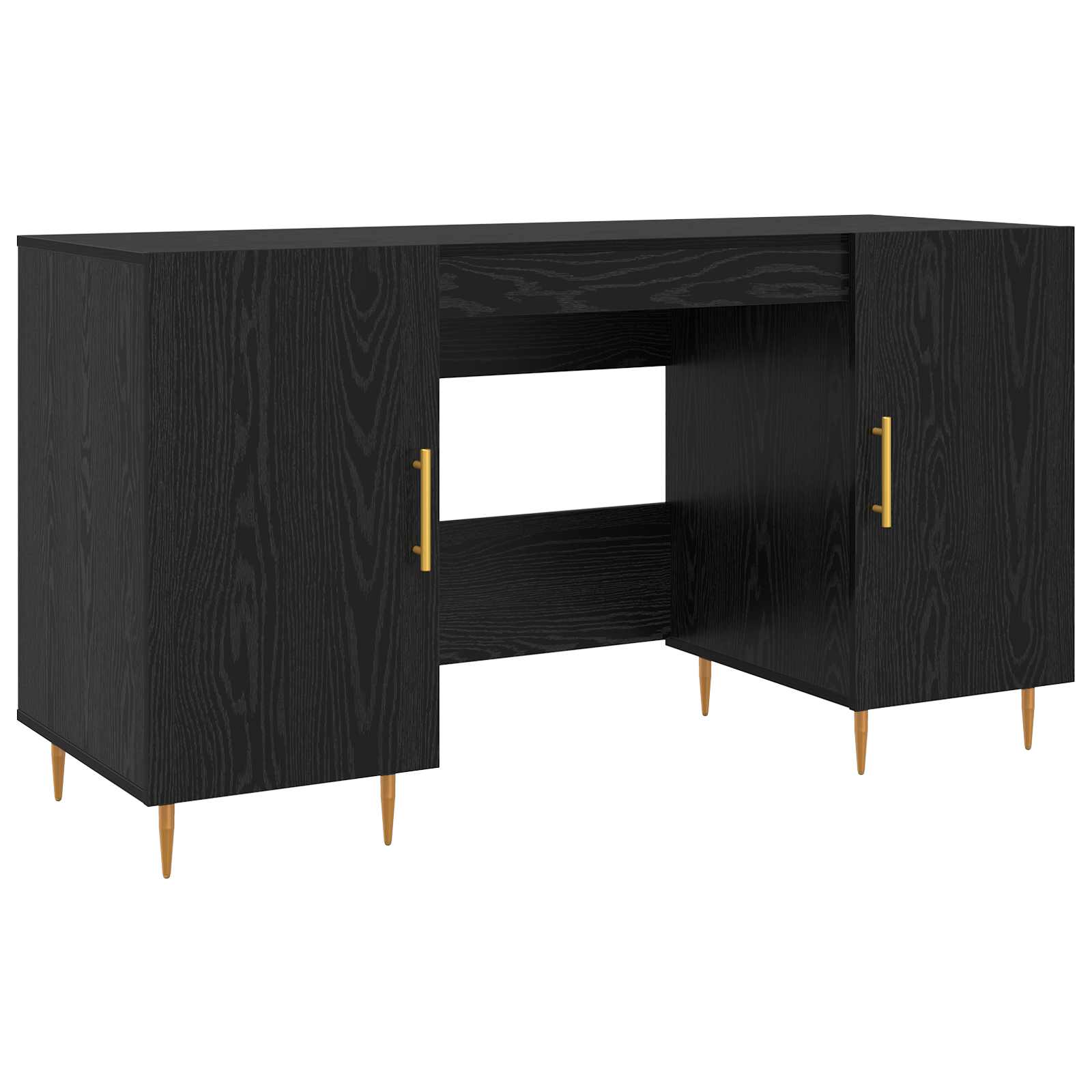Scrivania Rovere nero 140 x 50 x 75 cm Legno multistrato