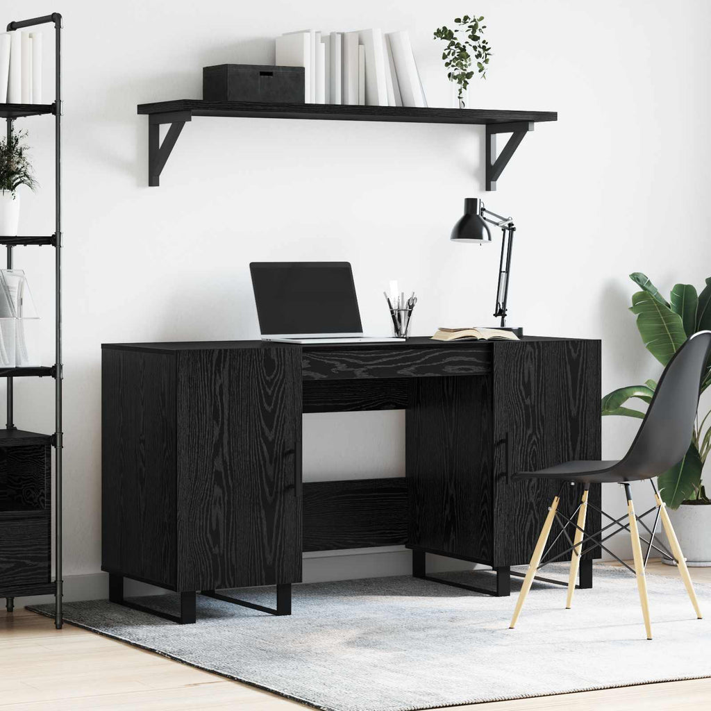 Scrivania Rovere nero 140 x 50 x 75 cm Legno multistrato