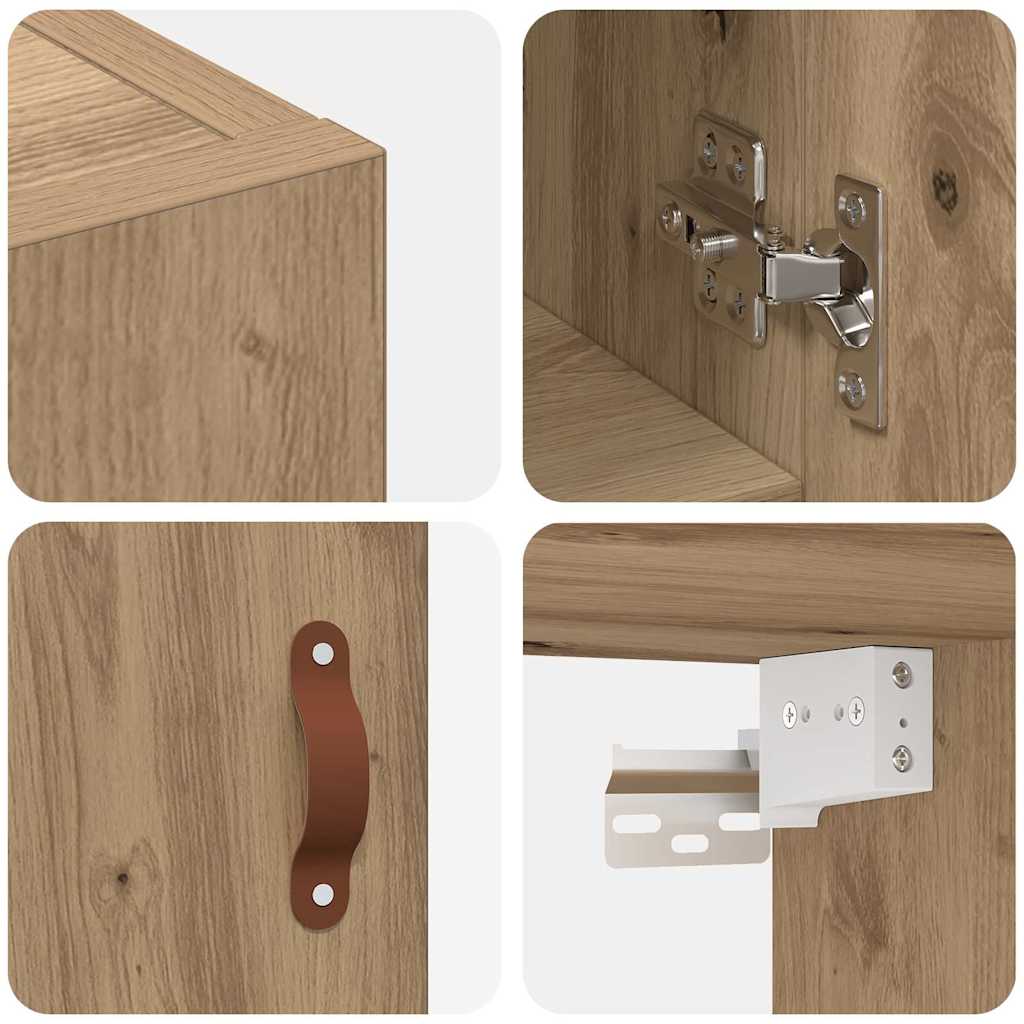 Armadietto a muro rovere artigianale 60 x 31 x 70 cm