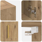Armadietto a muro rovere artigianale 60 x 31 x 70 cm