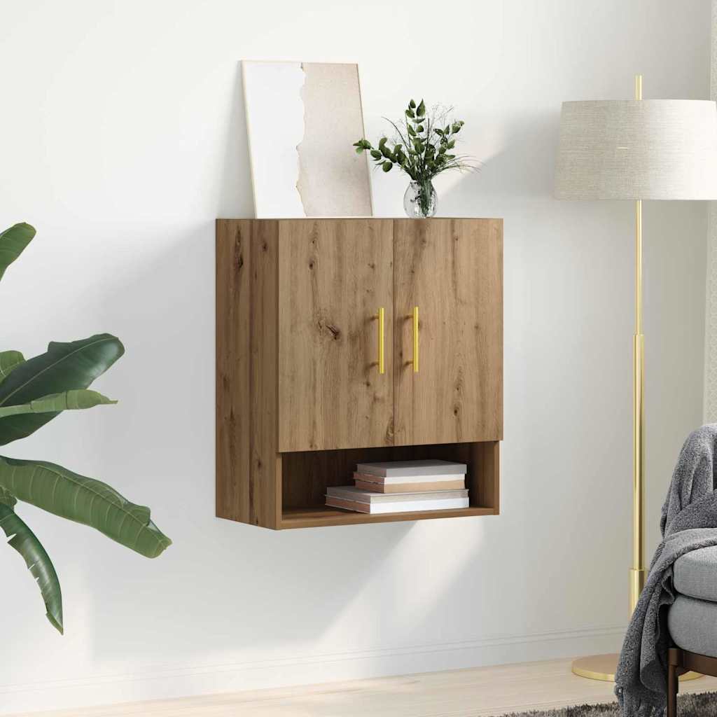 Armadietto a muro rovere artigianale 60 x 31 x 70 cm