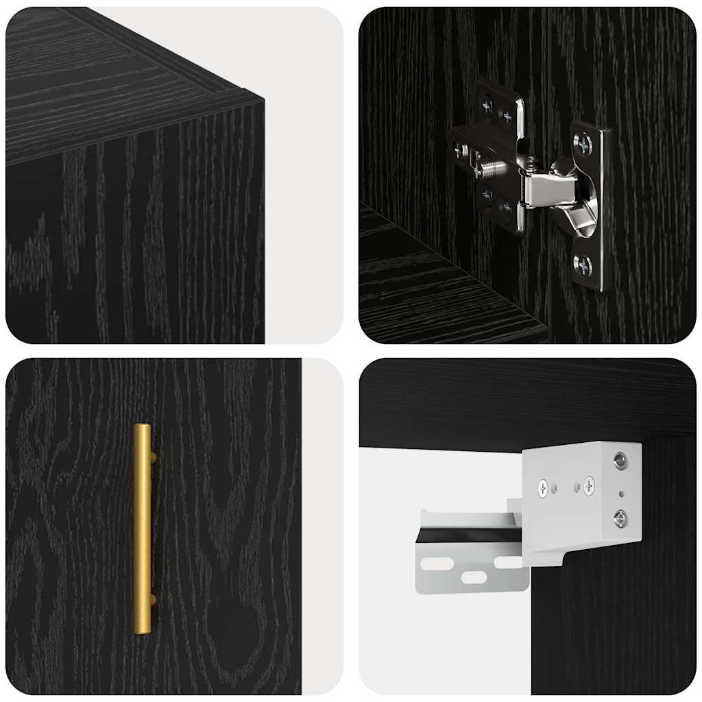 Armadietto a muro Rovere nero 60 x 31 x 70 cm Legno multistrato