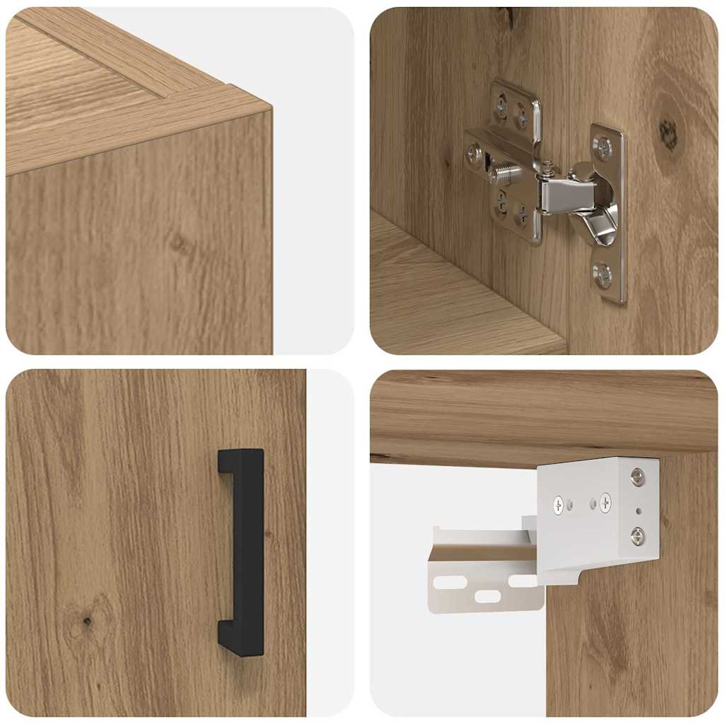 Armadietto a muro rovere artigianale 60 x 31 x 70 cm