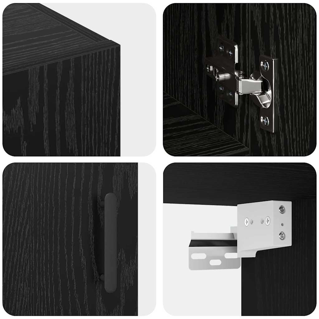 Mobiletto a muro Rovere Nero 60 x 31 x 70 cm Legno multistrato