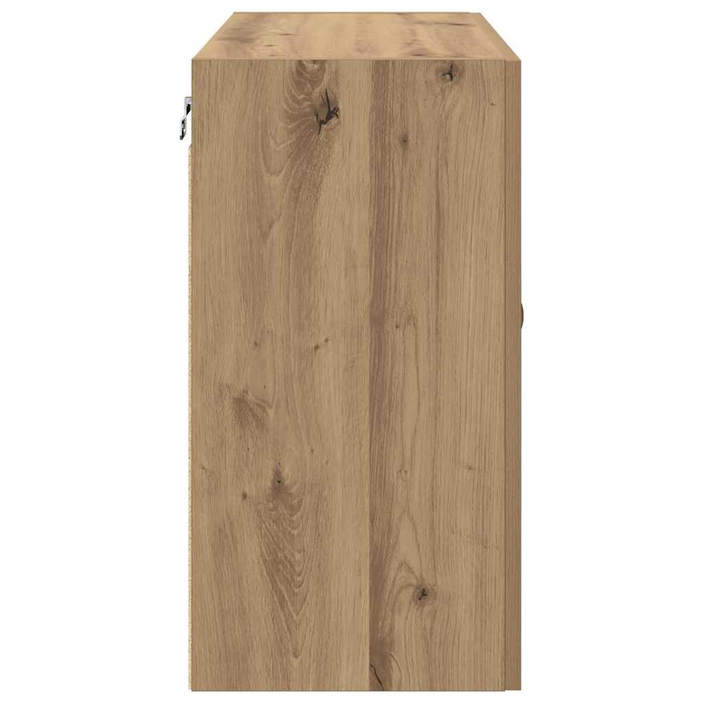 Armadietto a muro rovere artigianale 60 x 31 x 60 cm