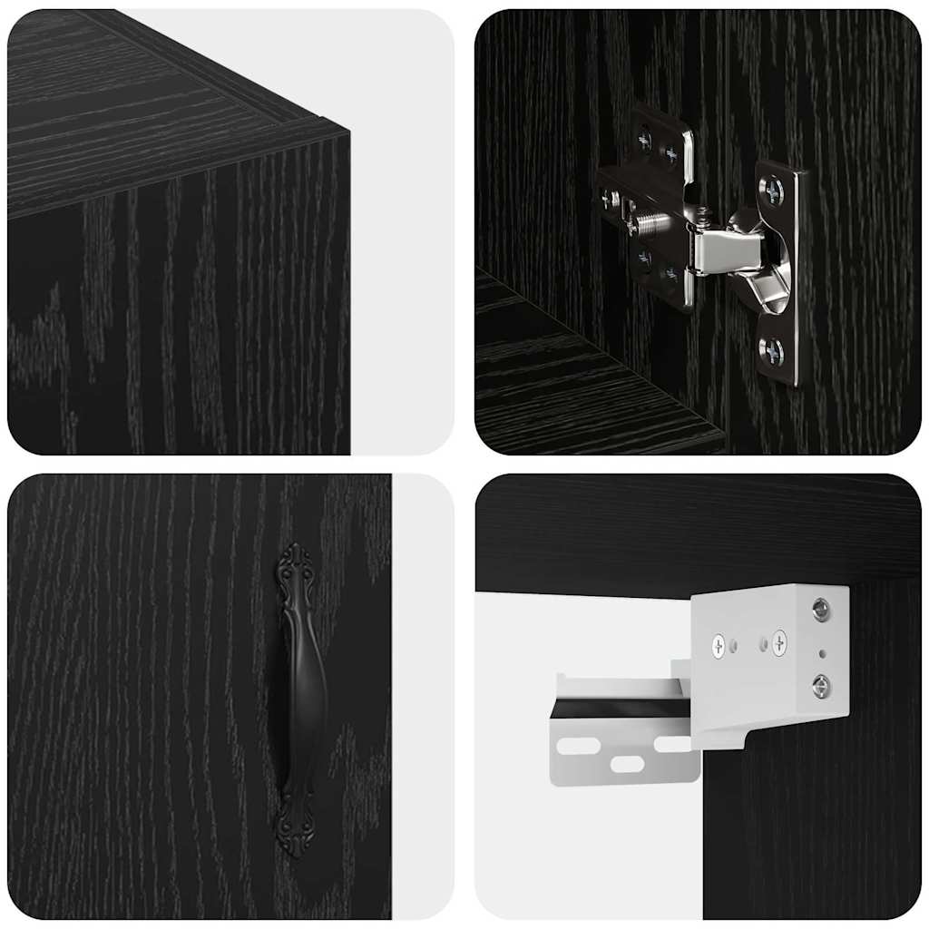 Mobiletto a muro Rovere Nero 60 x 31 x 60 cm Legno multistrato
