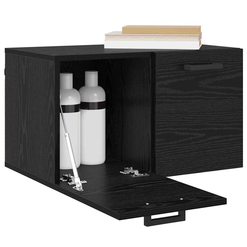 Mobiletto a muro Rovere Nero 60 x 36,5 x 35 cm