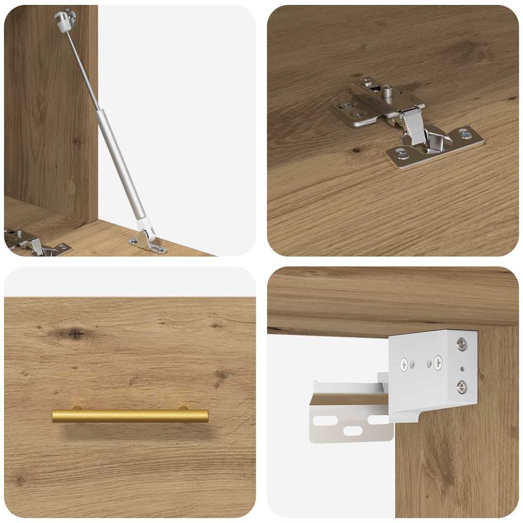 Armadietto a muro rovere artigianale 80 x 36.5 x 35 cm