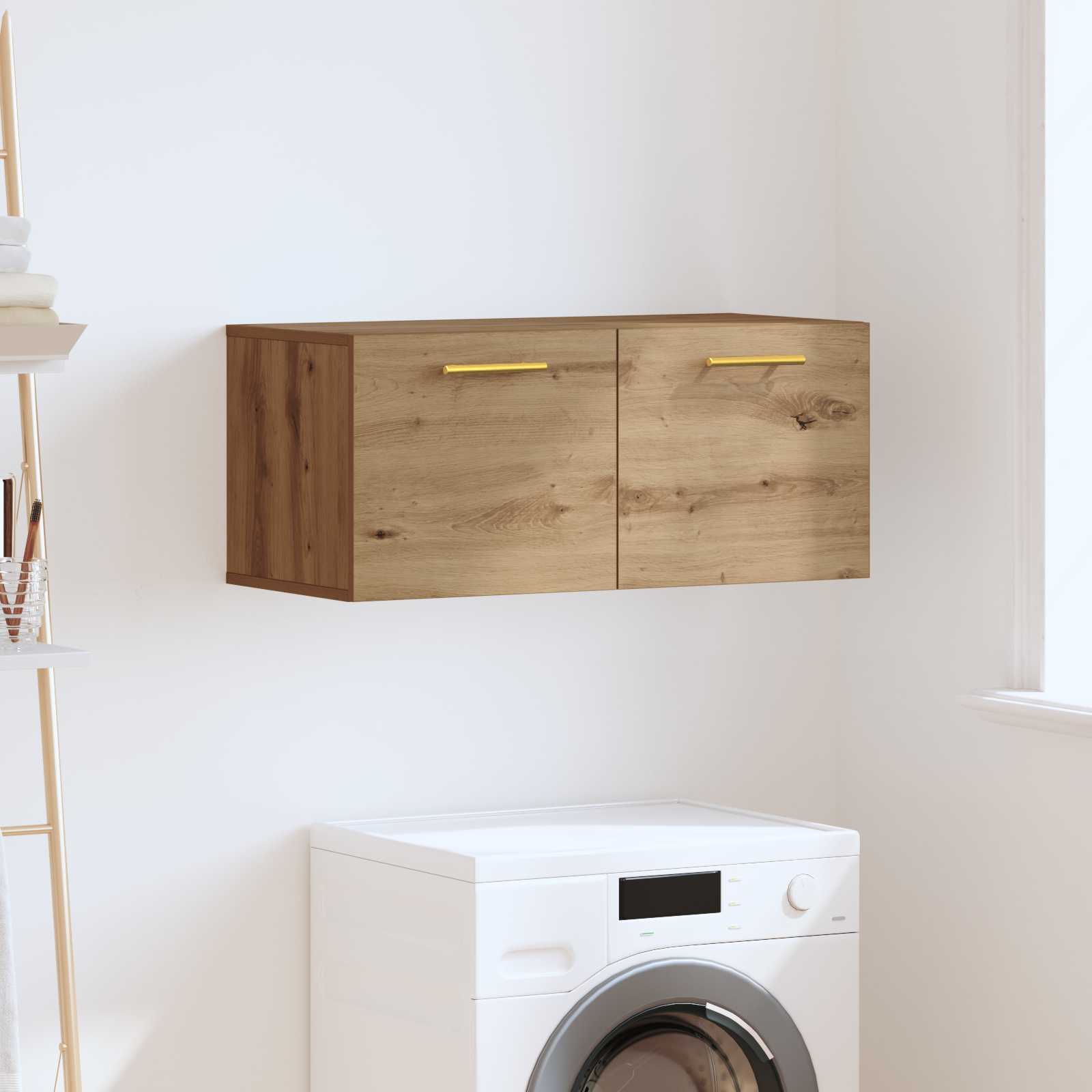 Armadietto a muro rovere artigianale 80 x 36.5 x 35 cm