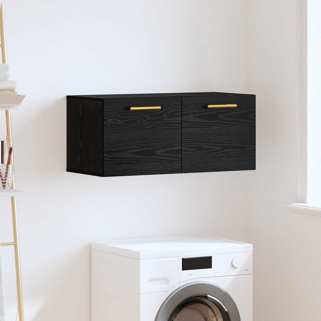 Armadietto a muro Rovere nero 80 x 36.5 x 35 cm
