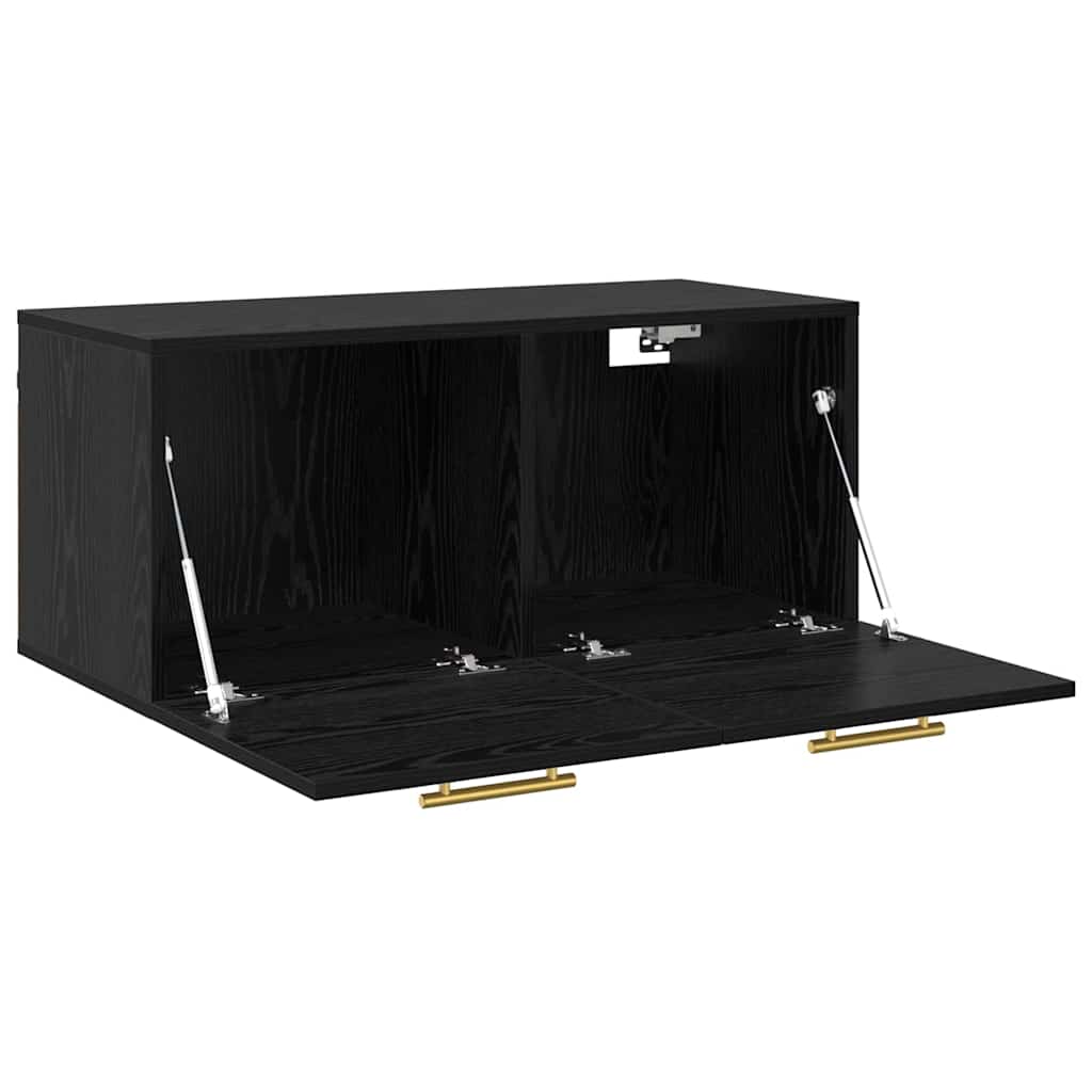 Armadietto a muro Rovere nero 80 x 36.5 x 35 cm